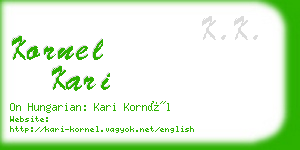 kornel kari business card